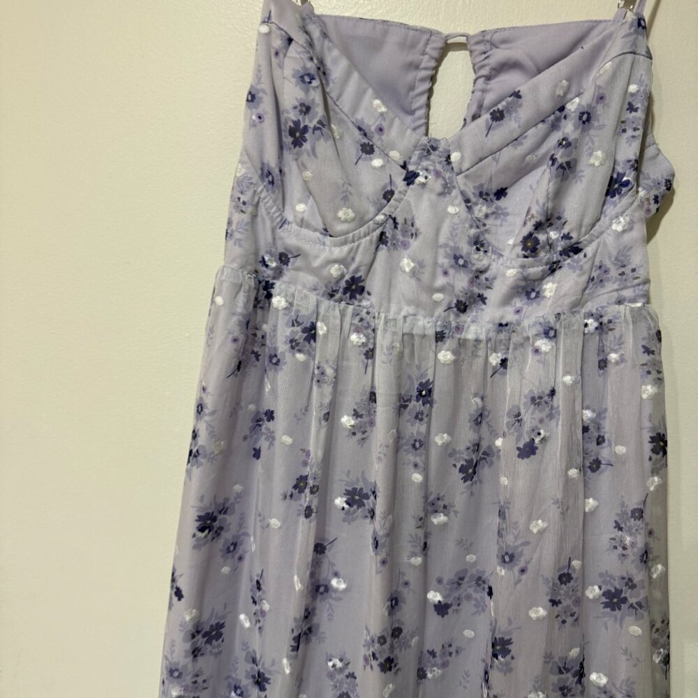 VICI Joselyn Sweetheart Floral Maxi Dress – Lavender Floral Size L ✨💜🌸 - Picture 9 of 14